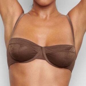 Skims Glissenette Straight Neck Underwire Bra 34DD Jasper unlined NWT (sk0006)